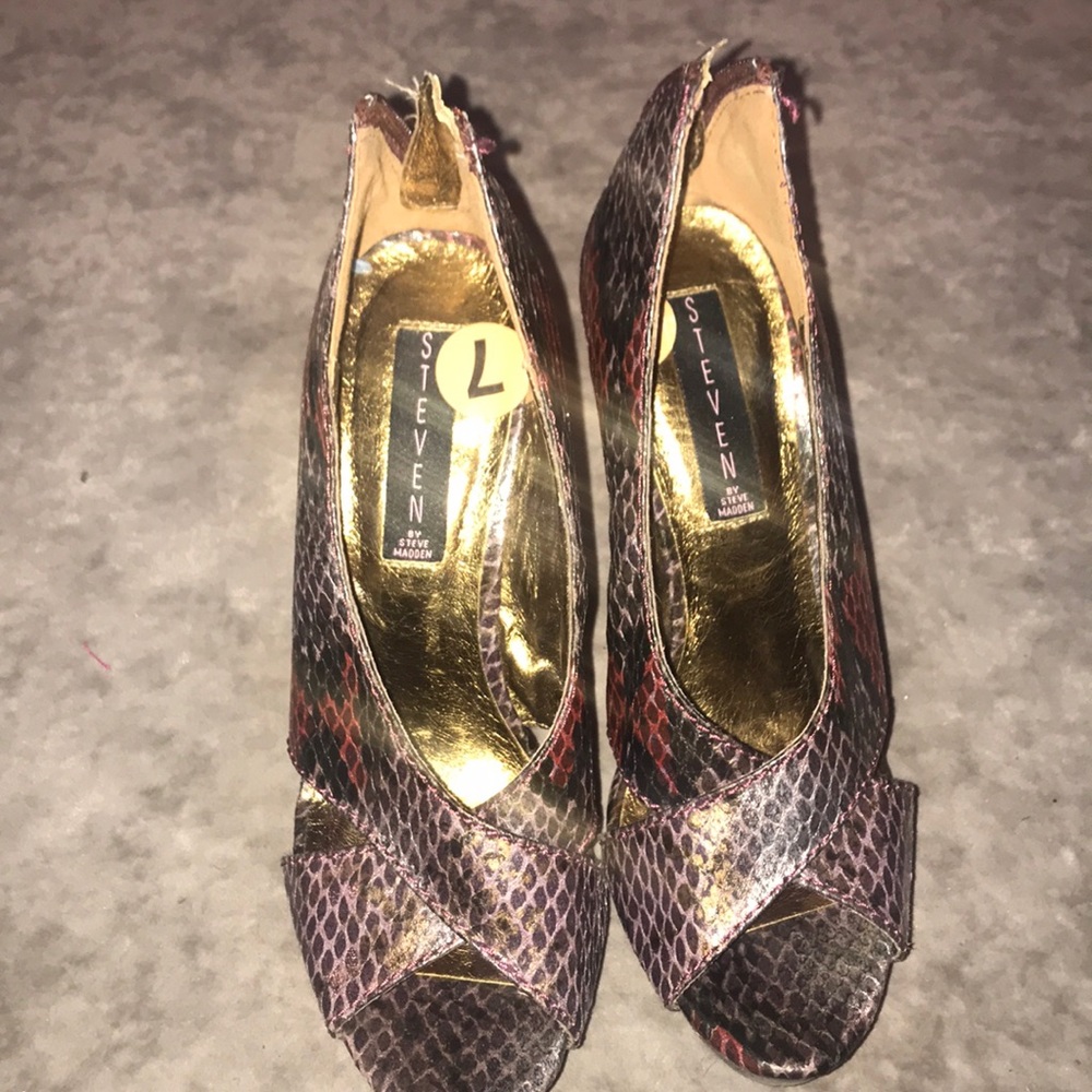 Steven By Steve Madden Size 7 Reptile 5in Heels - image 5
